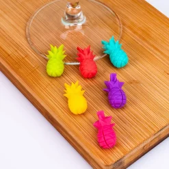 Ditverzinjeniet Borrelen|Ananas glasmarkeerders (set van 6)