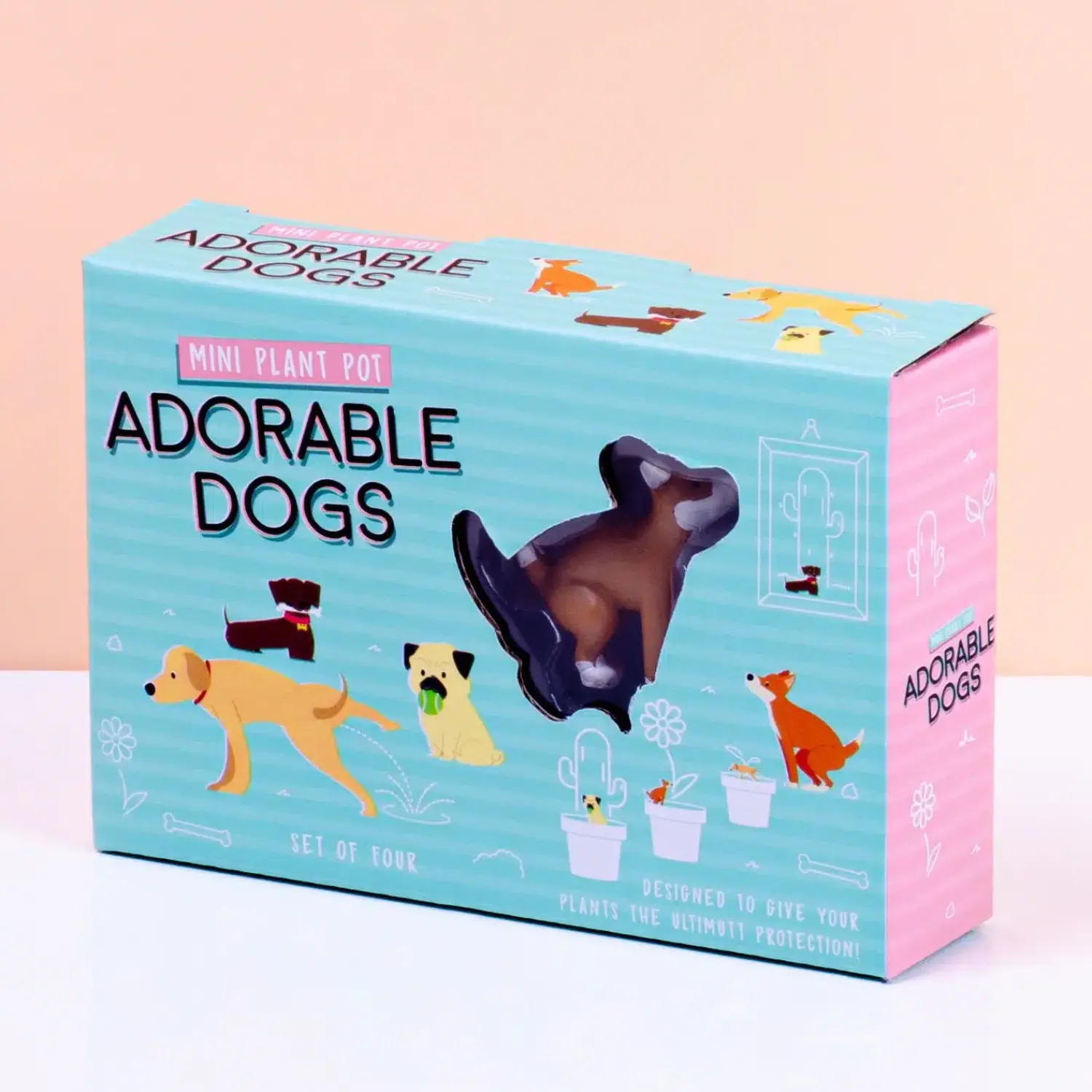 Ditverzinjeniet Bloempotten|Bloempot honden (set van 4)