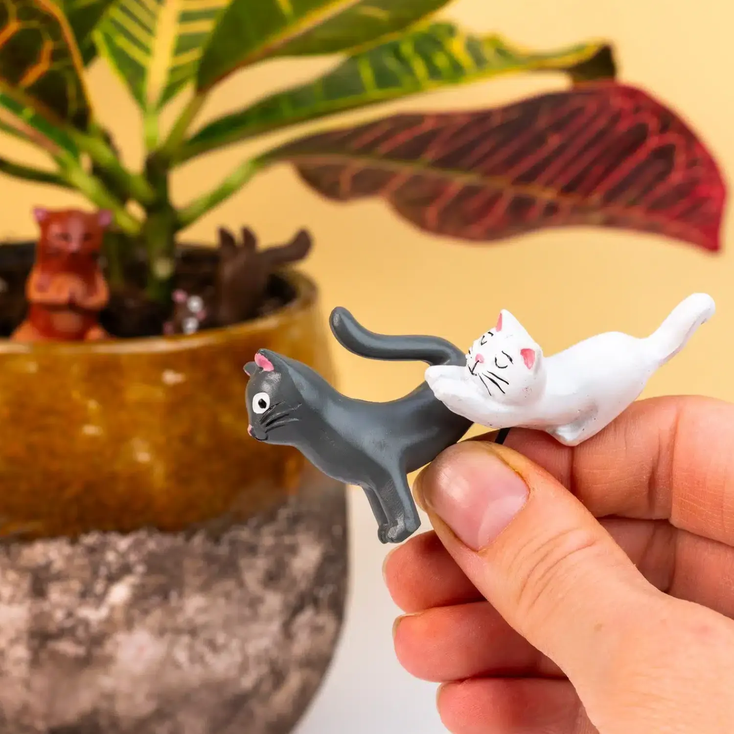 Ditverzinjeniet Bloempotten|Bloempot katten (set van 4)