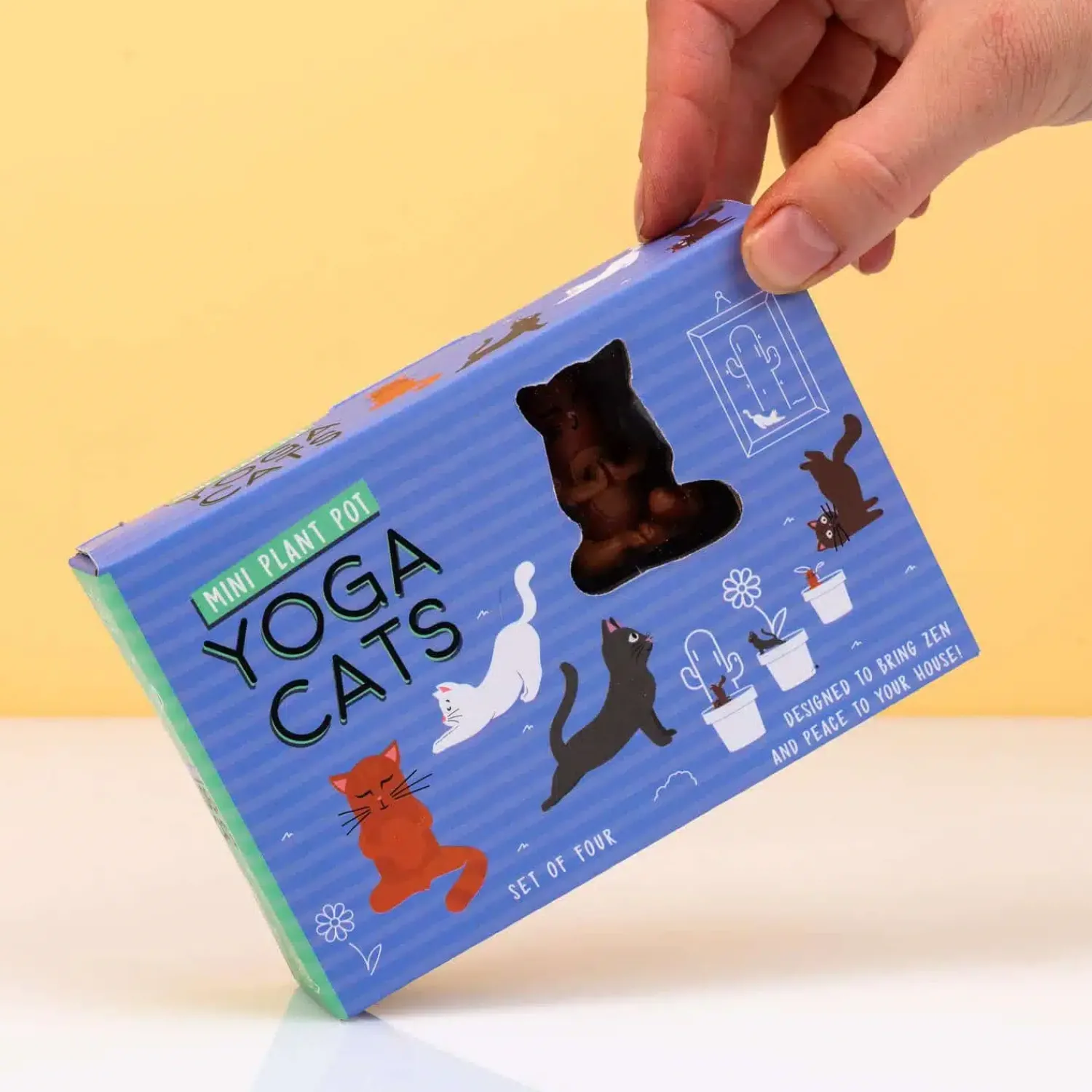 Ditverzinjeniet Bloempotten|Bloempot katten (set van 4)