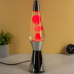Ditverzinjeniet Lavalampen|Bullet lavalamp zilver met rode lava