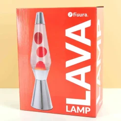 Ditverzinjeniet Lavalampen|Bullet lavalamp zilver met rode lava