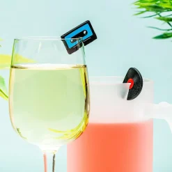 Ditverzinjeniet Retro|Muziek|Cassette- en elpee glasmarkeerders (set van 6)