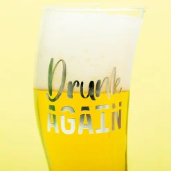 Ditverzinjeniet Mokken & Glazen|Borrelen|Drunk Again scheef bierglas