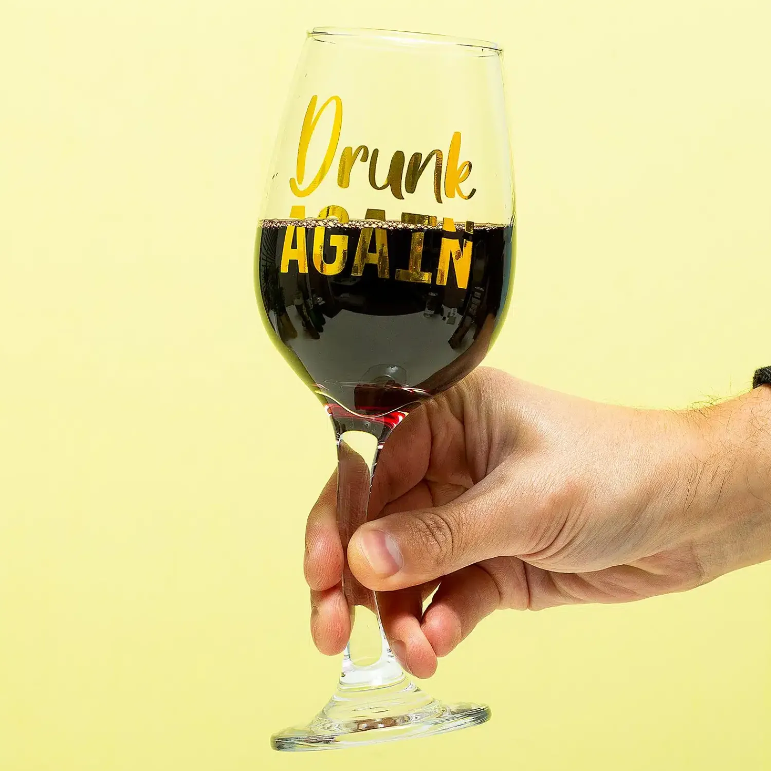 Ditverzinjeniet Mokken & Glazen|Borrelen|Drunk Again scheef wijnglas