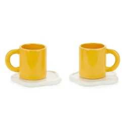 Ditverzinjeniet Mokken & Glazen|Ei mok en schotel (set van 4)