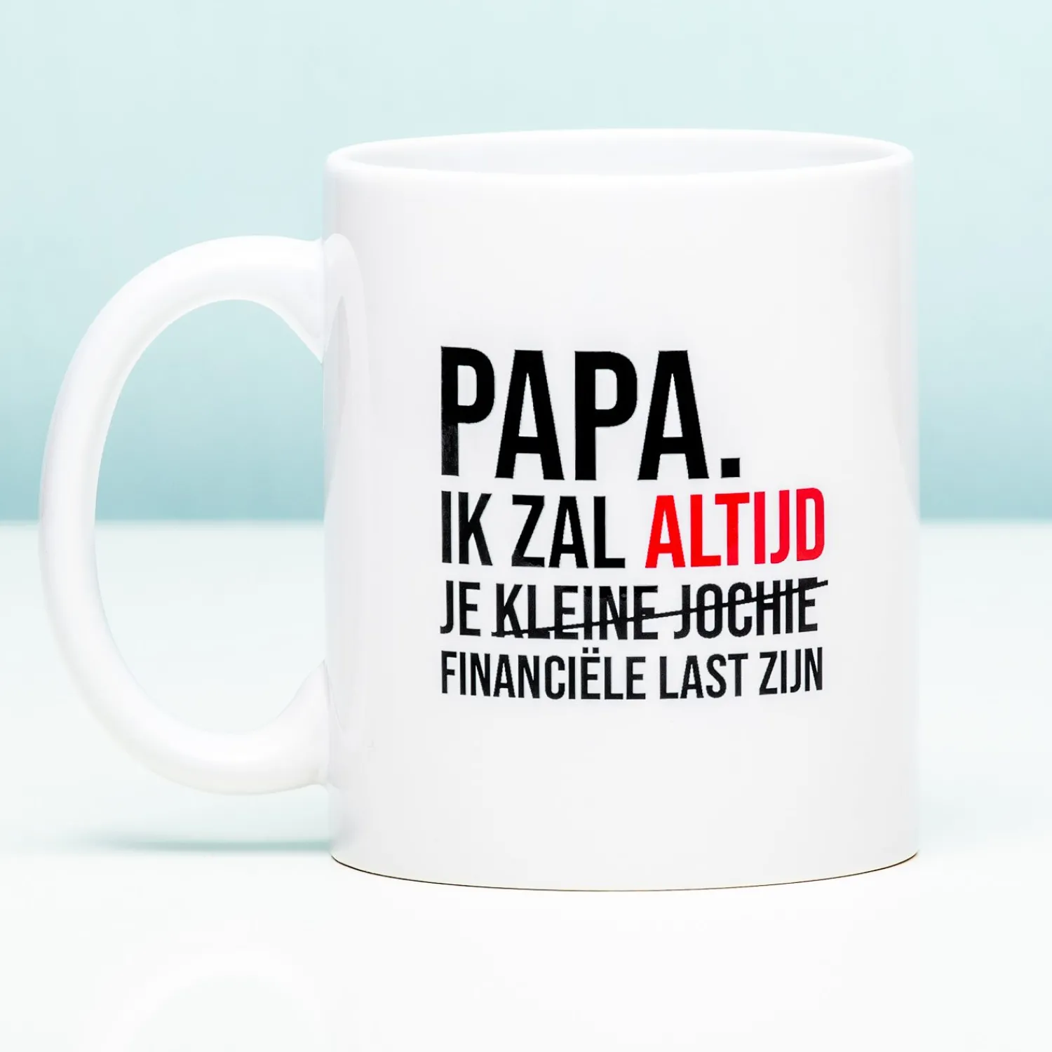 Ditverzinjeniet Mokken & Glazen|Financiële last mok