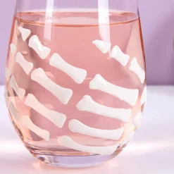 Ditverzinjeniet Mokken & Glazen|Glas met skelethand (set van 2)