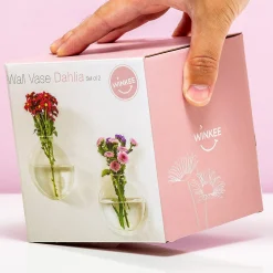 Ditverzinjeniet Vazen|Glazen muurvaasjes (set van 2)