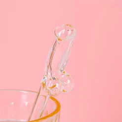 Ditverzinjeniet Vrijgezellenfeestjes|Borrelen|Glazen piemelrietjes (set van 4)