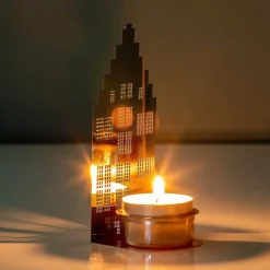 Ditverzinjeniet Kaarsen En Kandelaars|Grachtenpand waxinelichthouder