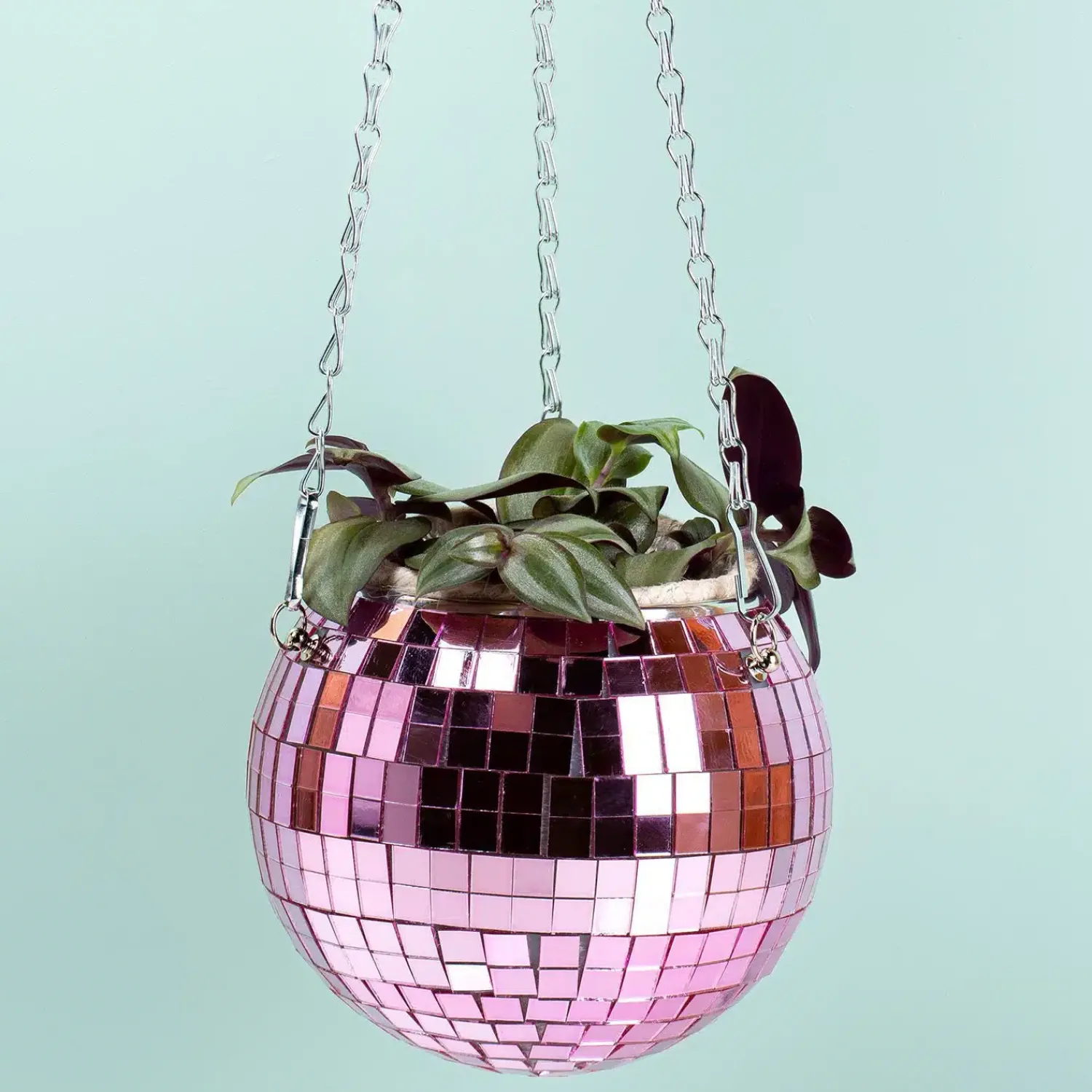 Ditverzinjeniet Bloempotten|Hangende discobal bloempot