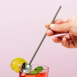 Ditverzinjeniet Borrelen|Hart cocktaillepel met rietje