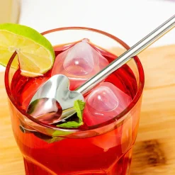 Ditverzinjeniet Borrelen|Hart cocktaillepel met rietje