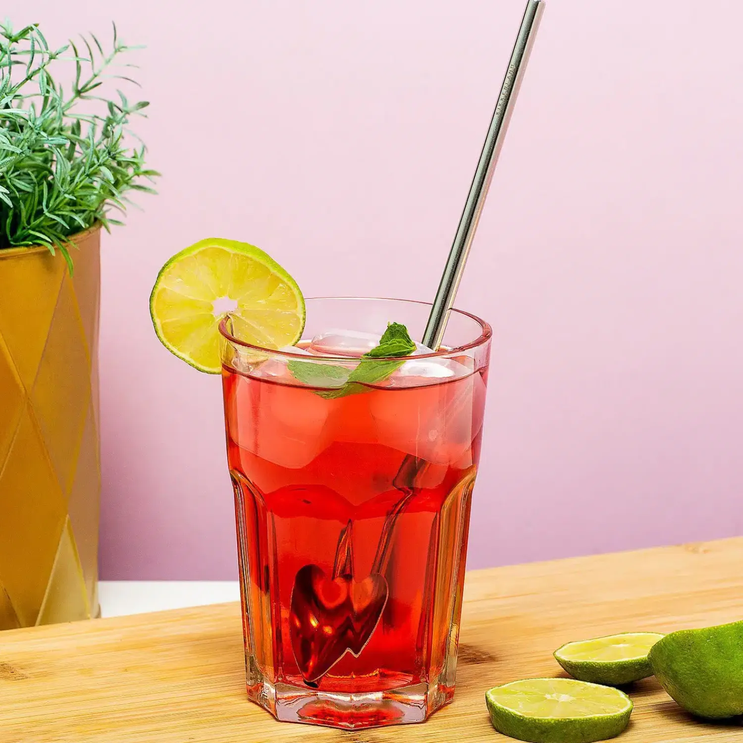 Ditverzinjeniet Borrelen|Hart cocktaillepel met rietje