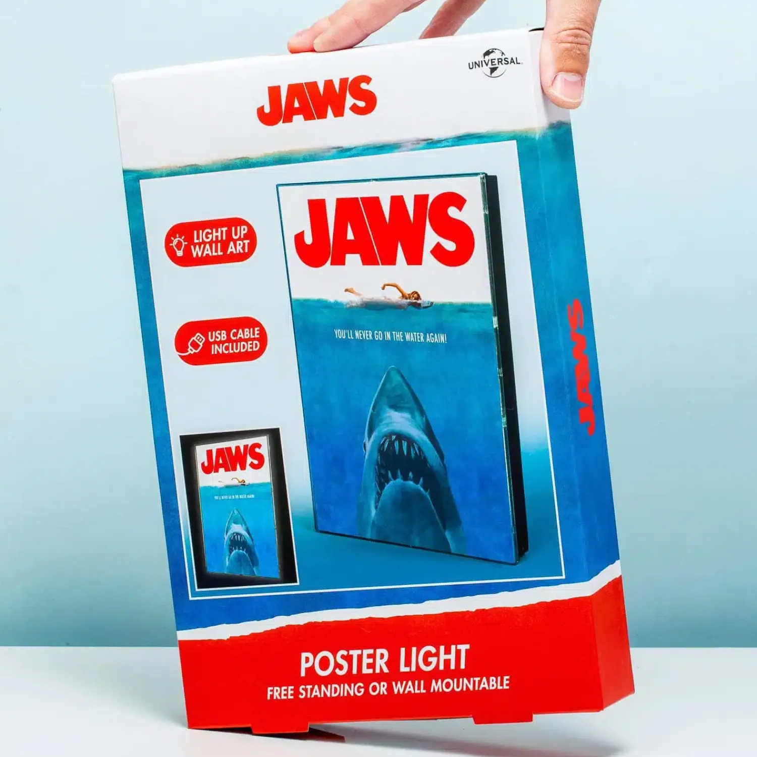 Ditverzinjeniet Verlichting|Jaws filmposter lamp