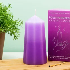 Ditverzinjeniet Kaarsen En Kandelaars|Kristalvormige kaars met amethist