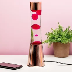 Ditverzinjeniet Verlichting|Lavalampen|Lavalamp koper met roze lava