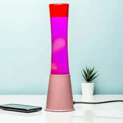 Ditverzinjeniet Lavalampen|Lavalamp roze met roze vloeistof en witte lava