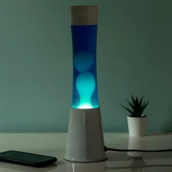 Ditverzinjeniet Verlichting|Lavalampen|Lavalamp wit met blauwe vloeistof en mint lava