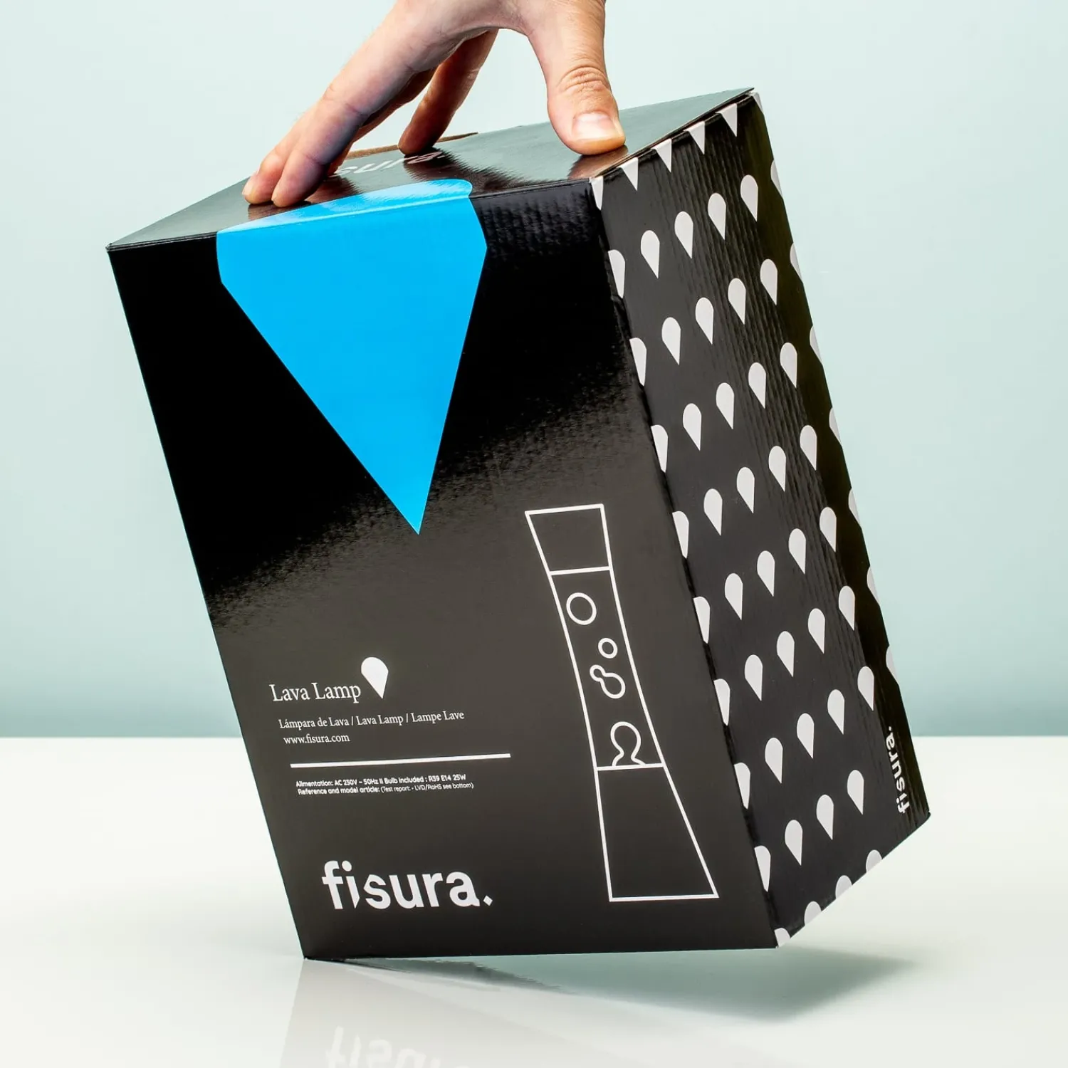 Ditverzinjeniet Verlichting|Lavalampen|Lavalamp wit met blauwe vloeistof en mint lava