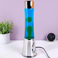 Ditverzinjeniet Verlichting|Lavalampen|Lavalamp zilver met groene lava