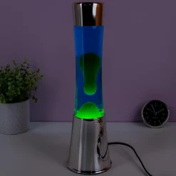 Ditverzinjeniet Verlichting|Lavalampen|Lavalamp zilver met groene lava