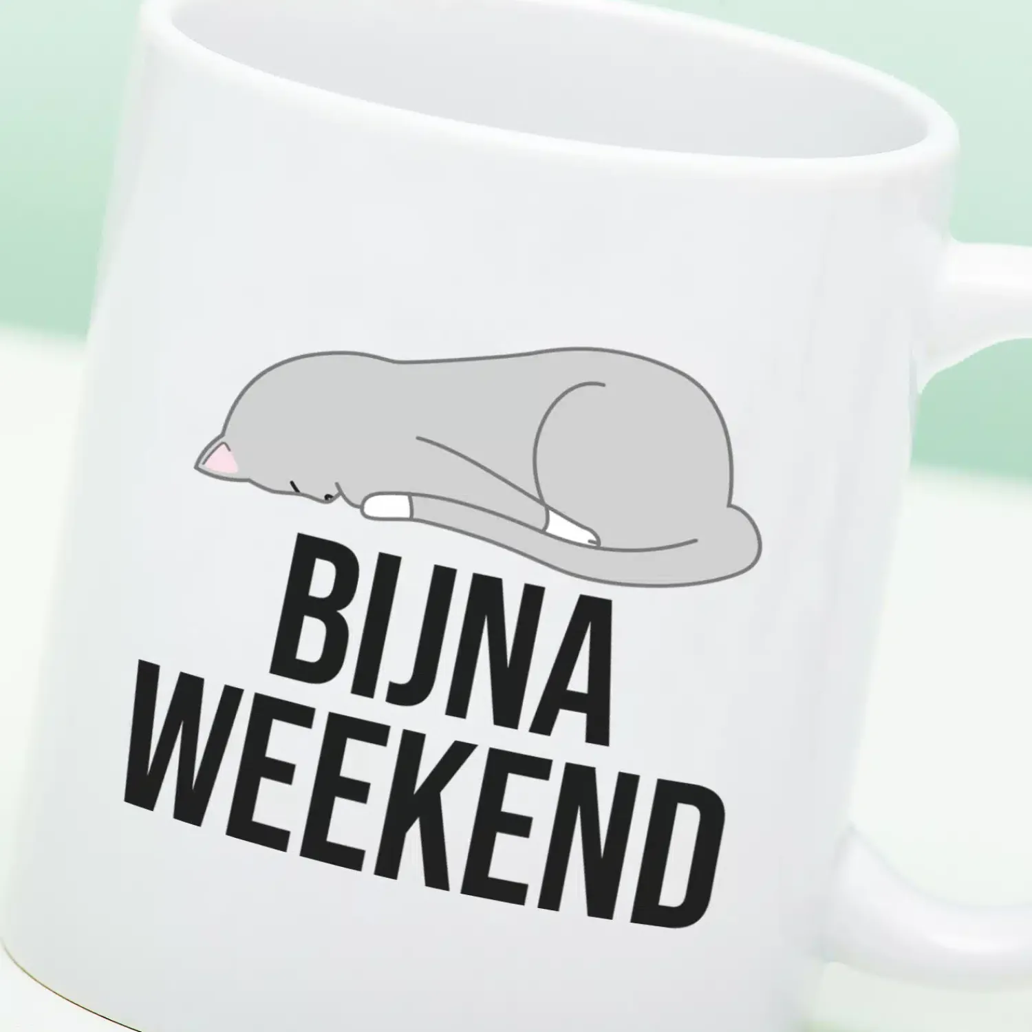 Ditverzinjeniet Mokken & Glazen|Mok Bijna weekend