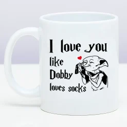 Ditverzinjeniet Mokken & Glazen|Mok I Love You Like Dobby Loves Socks