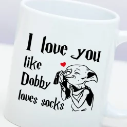 Ditverzinjeniet Mokken & Glazen|Mok I Love You Like Dobby Loves Socks