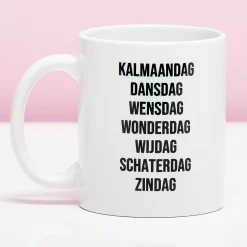 Ditverzinjeniet Kantoor|Mokken & Glazen|Mok Kalmaandag, dansdag, wensdag