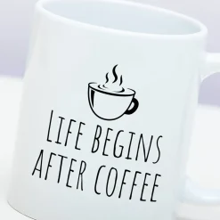 Ditverzinjeniet Mokken & Glazen|Mok Life Begins After Coffee