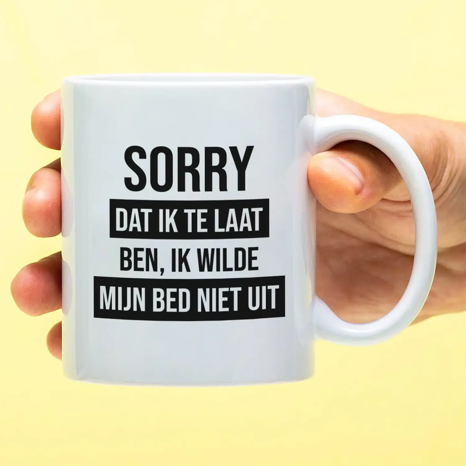 Ditverzinjeniet Kantoor|Mokken & Glazen|Mok Sorry dat ik te laat ben