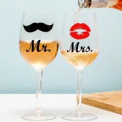 Ditverzinjeniet Borrelen|Mr. en Mrs. wijnglazen (set van 2)