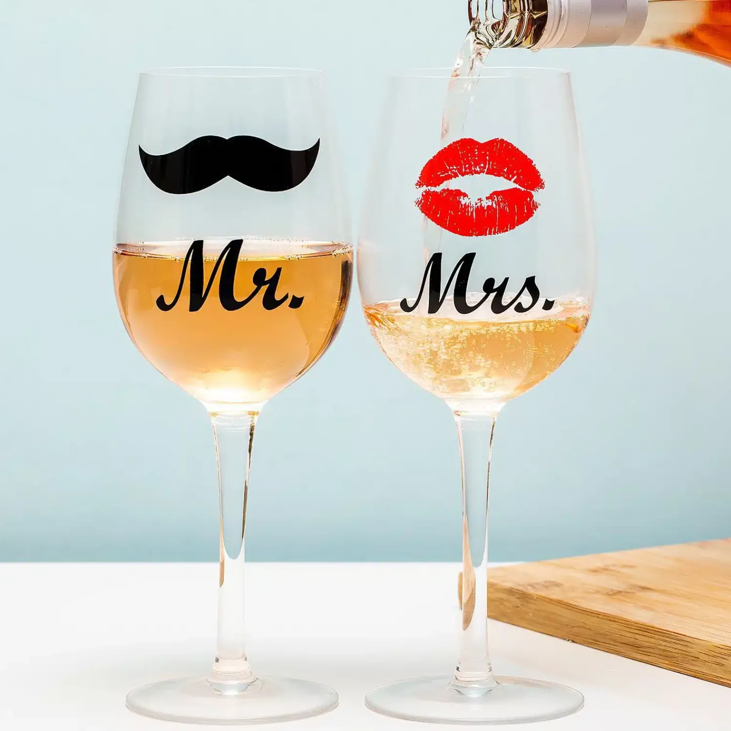 Ditverzinjeniet Borrelen|Mr. en Mrs. wijnglazen (set van 2)