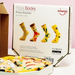 Ditverzinjeniet Sokken|Pizzasokken in doos (set van 4)