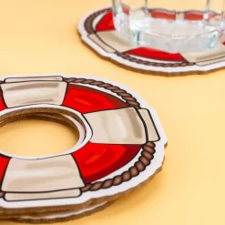 Ditverzinjeniet Onderzetters|Reddingsboei onderzetters (set van 4)