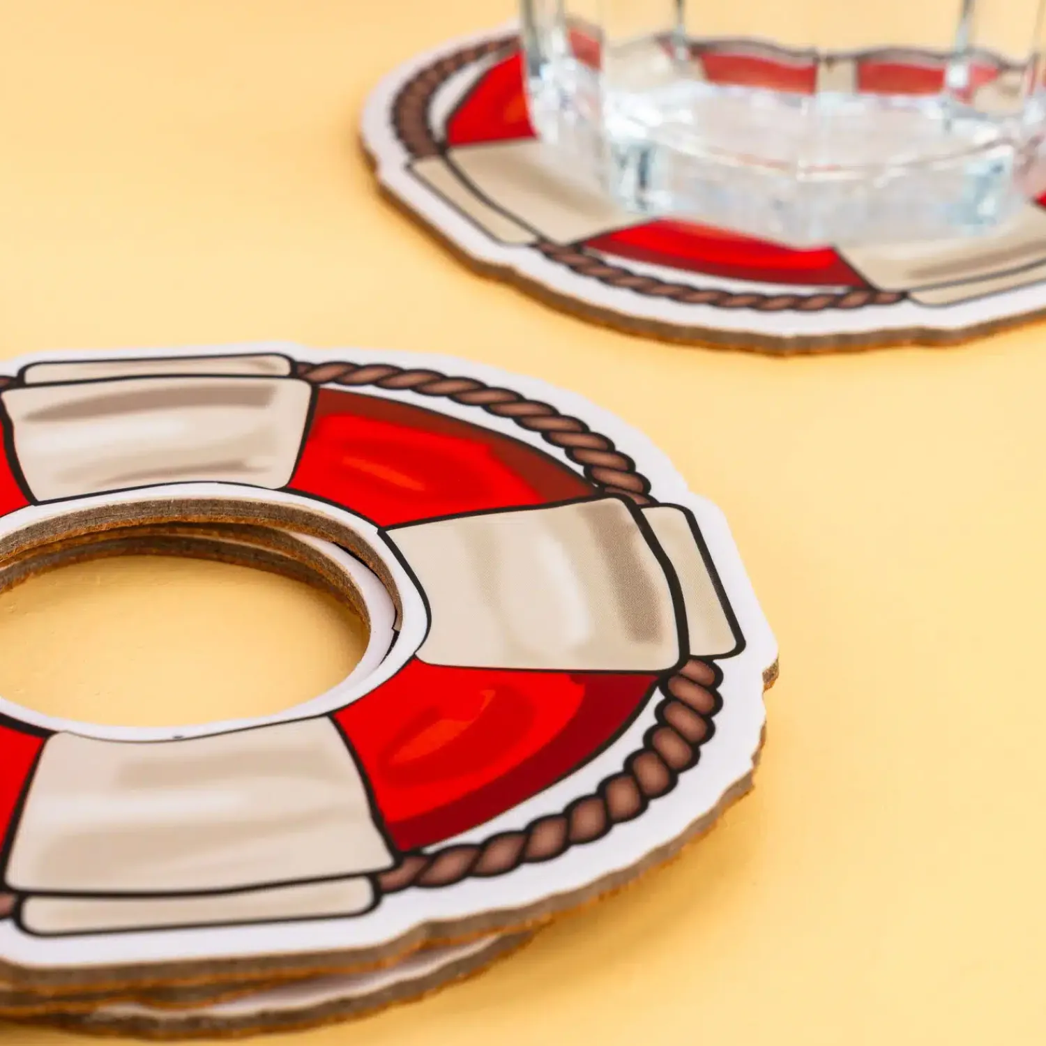 Ditverzinjeniet Onderzetters|Reddingsboei onderzetters (set van 4)