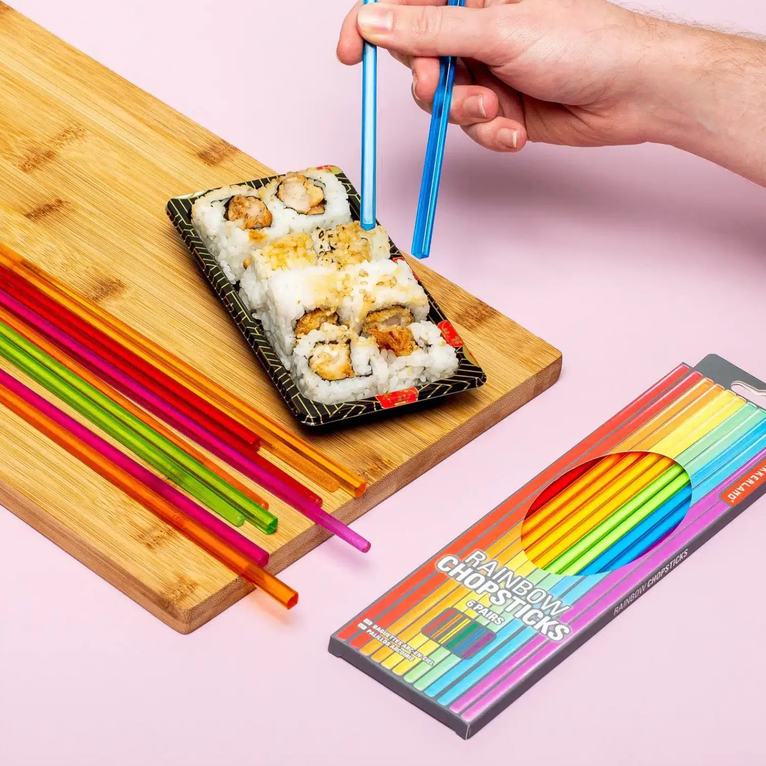 Ditverzinjeniet Duurzaam|Regenboog eetstokjes (set van 6)