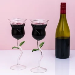 Ditverzinjeniet Mokken & Glazen|Roos wijnglas (set van 2)