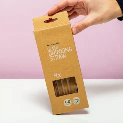 Ditverzinjeniet Tropisch|Duurzaam|Transparante glazen rietjes (set van 4)