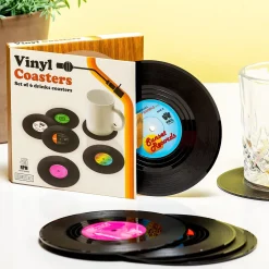 Ditverzinjeniet Retro|Muziek|Vinyl onderzetters (set van 6)