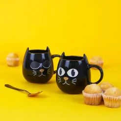 Ditverzinjeniet Mokken & Glazen|Warmtegevoelige kat mokken (set van 2)