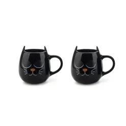 Ditverzinjeniet Mokken & Glazen|Warmtegevoelige kat mokken (set van 2)