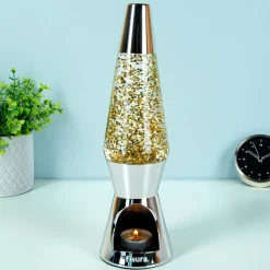 Ditverzinjeniet Lavalampen|Waxinelicht lavalamp gouden glitters