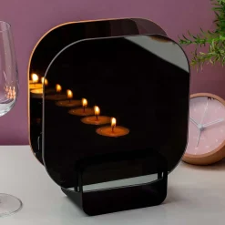 Ditverzinjeniet Kaarsen En Kandelaars|Zwarte infinity waxinelichthouder